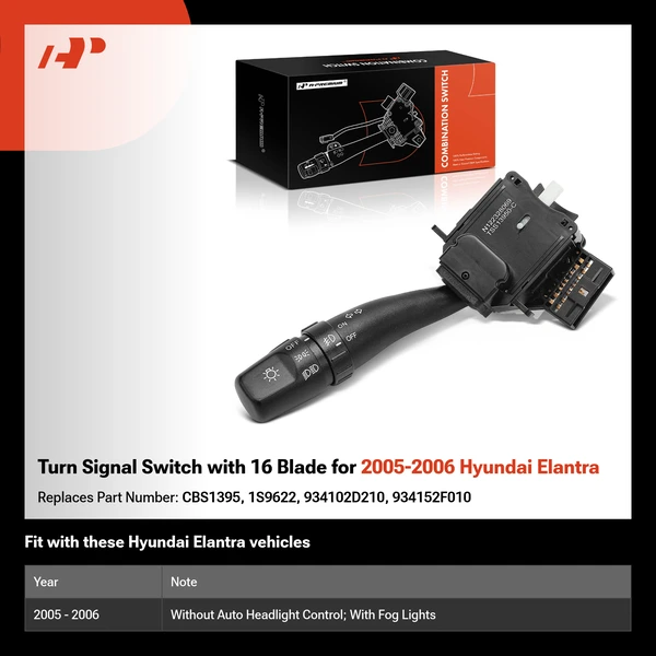 Turn Signal Switch with 16 Blade for 2005-2006 Hyundai Elantra