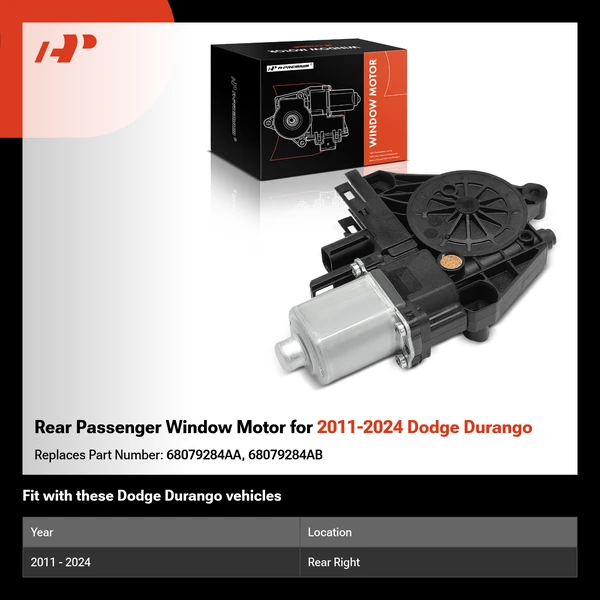 Rear Passenger Window Motor for 2011-2024 Dodge Durango