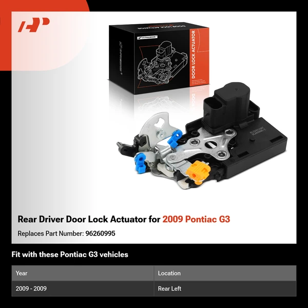 Rear Driver Door Lock Actuator for 2009 Pontiac G3