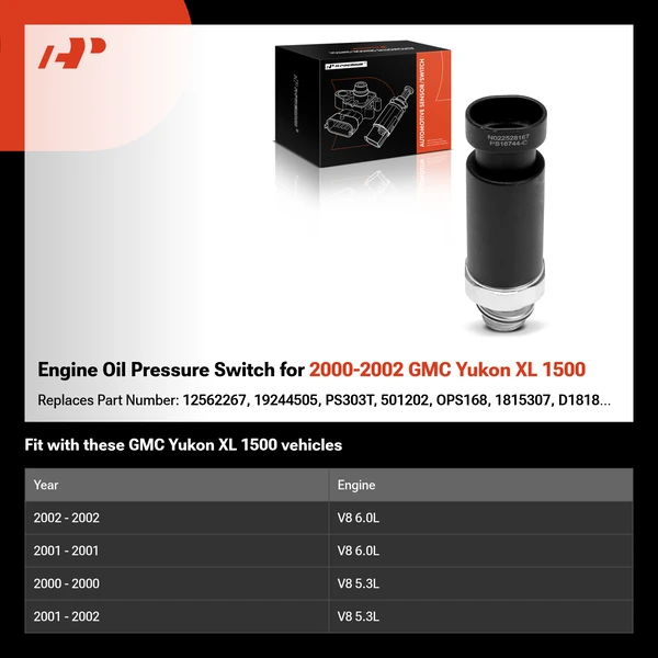 Engine Oil Pressure Switch for 2000-2002 GMC Yukon XL 1500