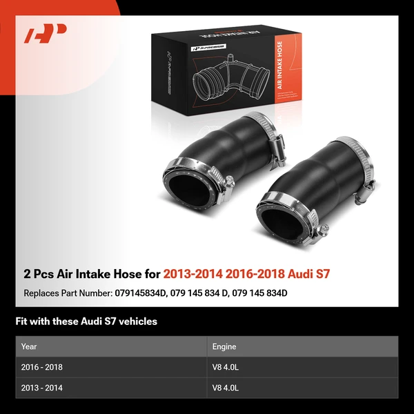 2 Pcs Air Intake Hose for 2013-2014 2016-2018 Audi S7