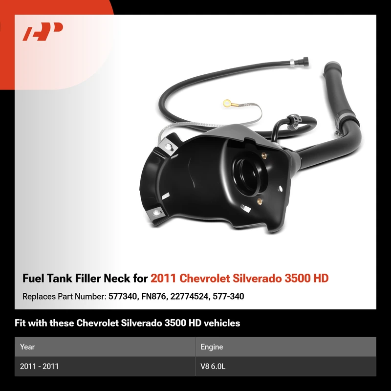 Fuel Tank Filler Neck for 2011 Chevrolet Silverado 3500 HD