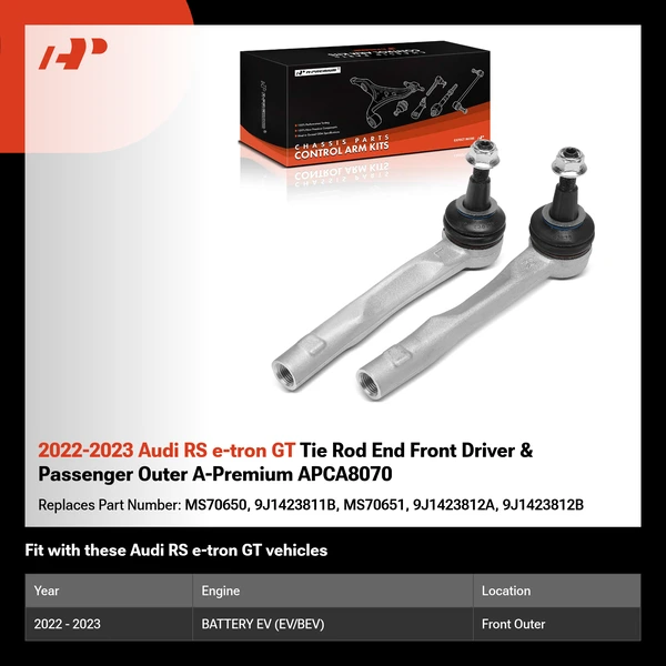 2022-2023 Audi RS e-tron GT Tie Rod End Front Driver & Passenger Outer A-Premium APCA8070