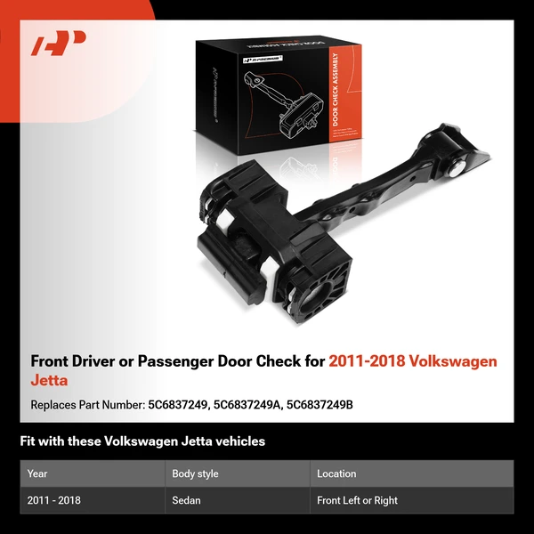 Front Driver or Passenger Door Check for 2011-2018 Volkswagen Jetta