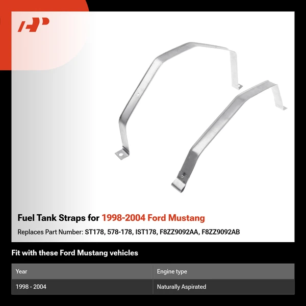 Fuel Tank Straps for 1998-2004 Ford Mustang
