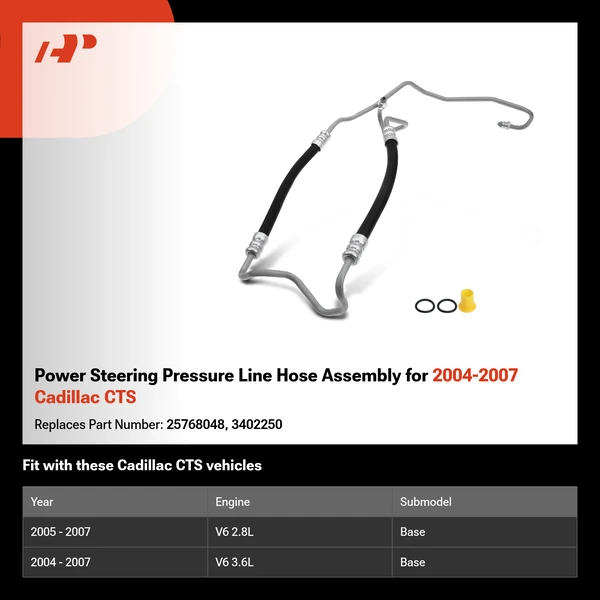 Power Steering Pressure Line Hose Assembly for 2004-2007 Cadillac CTS