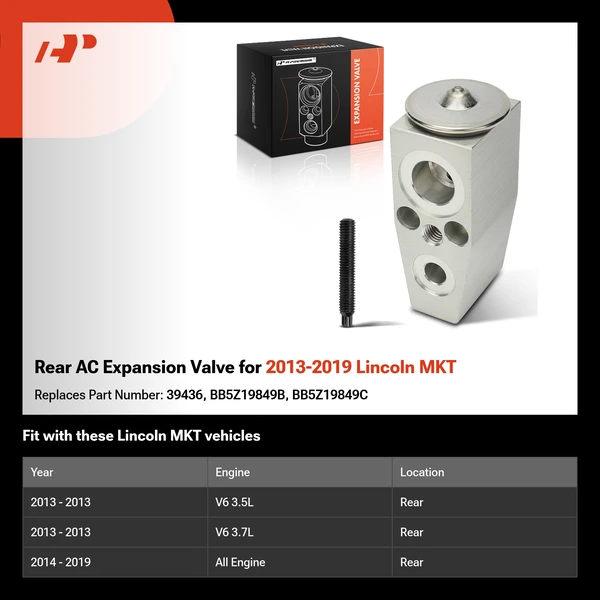 Rear AC Expansion Valve for 2013-2019 Lincoln MKT