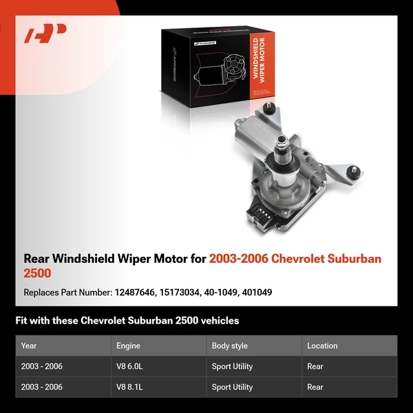 Rear Windshield Wiper Motor for 2003-2006 Chevrolet Suburban 2500