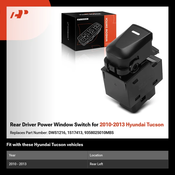 Rear Driver Power Window Switch for 2010-2013 Hyundai Tucson