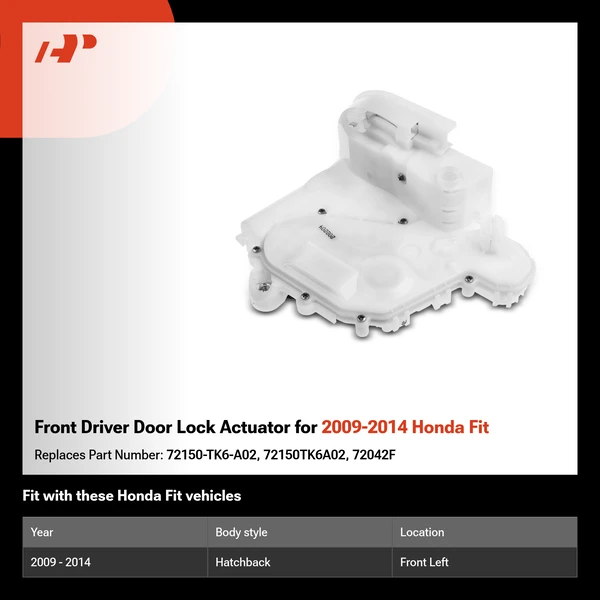 Front Driver Door Lock Actuator for 2009-2014 Honda Fit