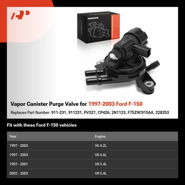 Vapor Canister Purge Valve for 1997-2003 Ford F-150