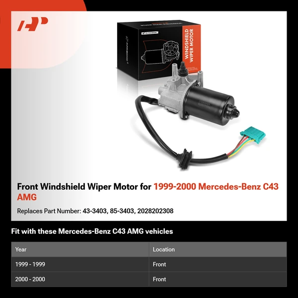 Front Windshield Wiper Motor for 1999-2000 Mercedes-Benz C43 AMG