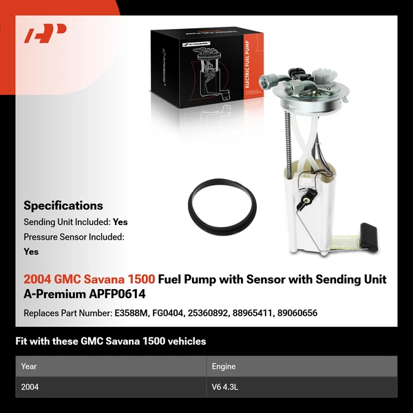 2004 GMC Savana 1500 Fuel Pump with Sensor with Sending Unit A-Premium APFP0614