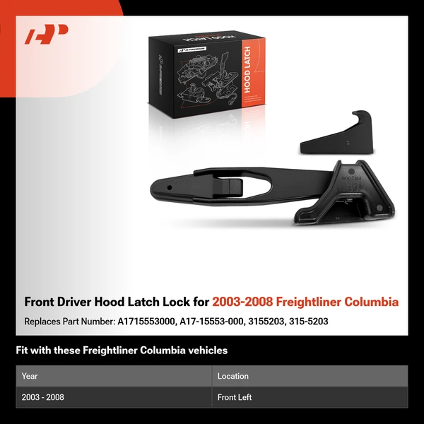 Front Driver Hood Latch Lock for 2003-2008 Freightliner Columbia