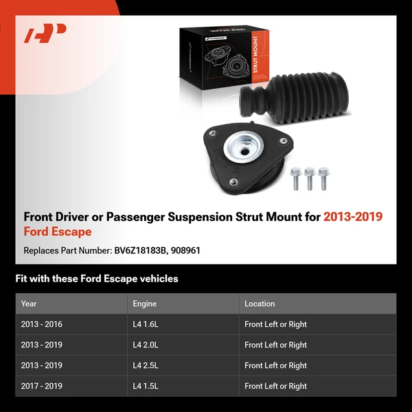 Front Driver or Passenger Suspension Strut Mount for 2013-2019 Ford Escape