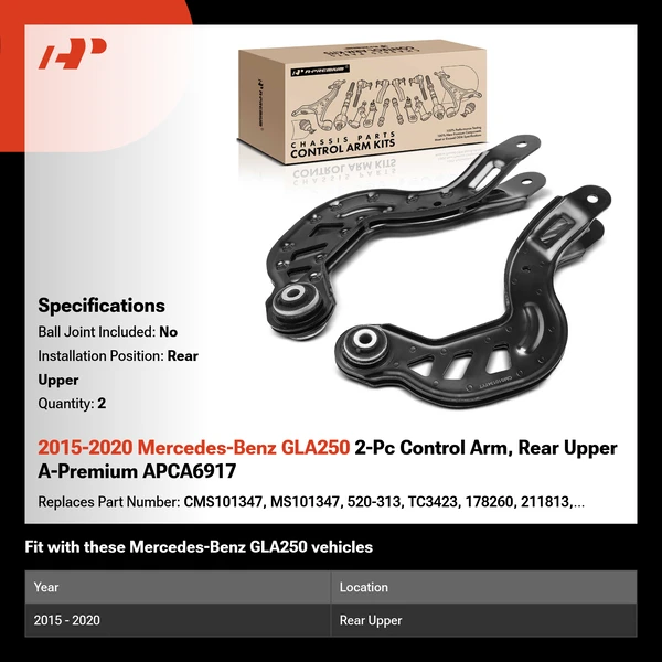 2015-2020 Mercedes-Benz GLA250 2-Pc Control Arm, Rear Upper A-Premium APCA6917