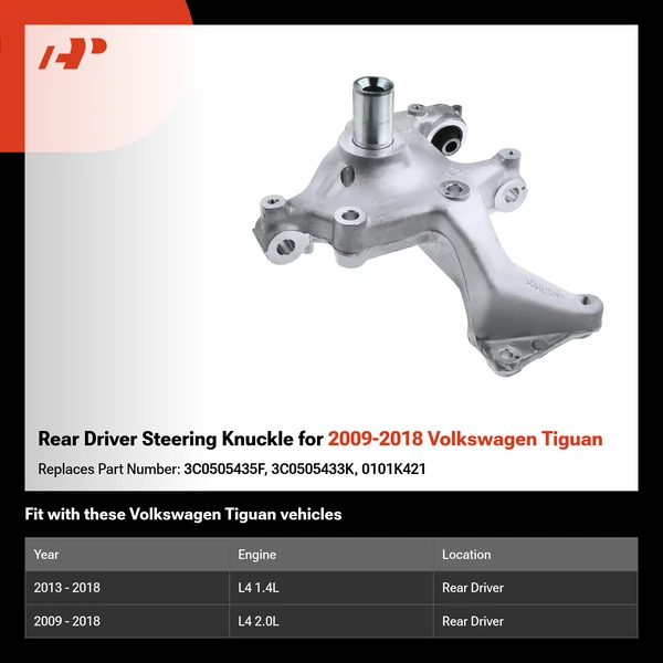 Rear Driver Steering Knuckle for 2009-2018 Volkswagen Tiguan