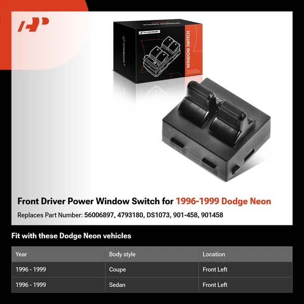 Front Driver Power Window Switch for 1996-1999 Dodge Neon