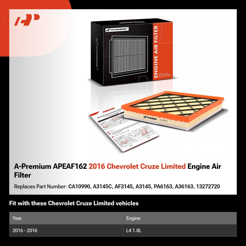 A-Premium APEAF162 2016 Chevrolet Cruze Limited Engine Air Filter