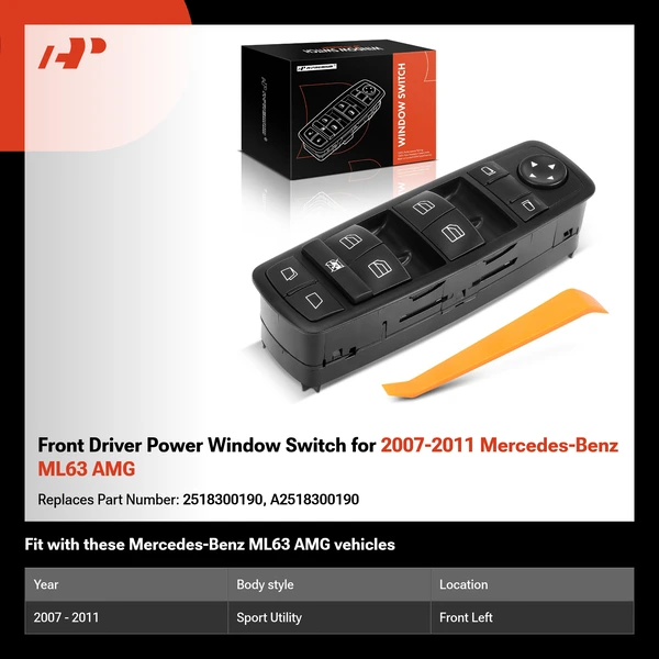 Front Driver Power Window Switch for 2007-2011 Mercedes-Benz ML63 AMG