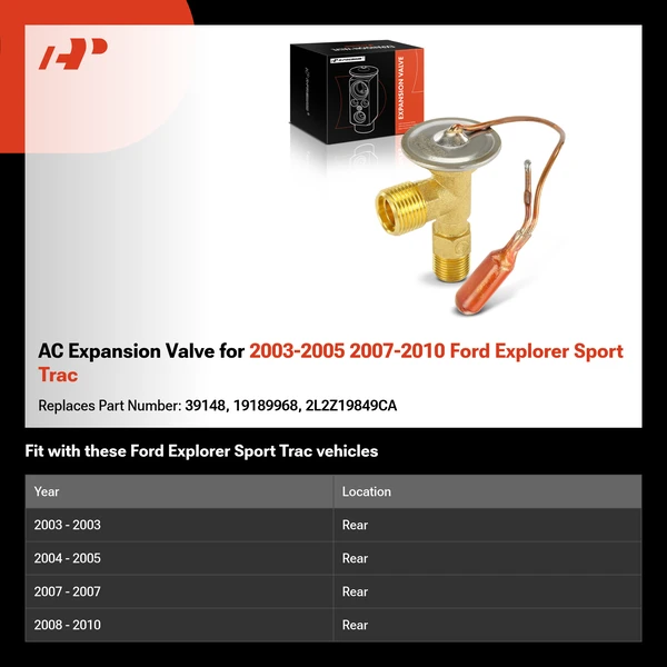 AC Expansion Valve for 2003-2005 2007-2010 Ford Explorer Sport Trac