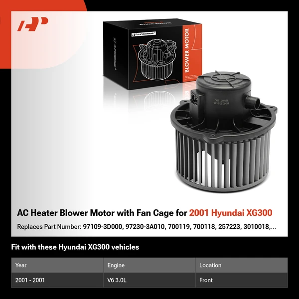 AC Heater Blower Motor with Fan Cage for 2001 Hyundai XG300