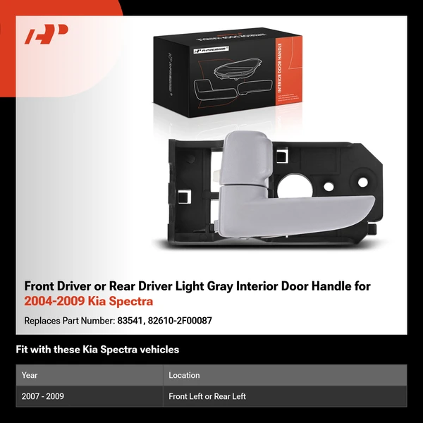 Front Driver or Rear Driver Light Gray Interior Door Handle for 2004-2009 Kia Spectra