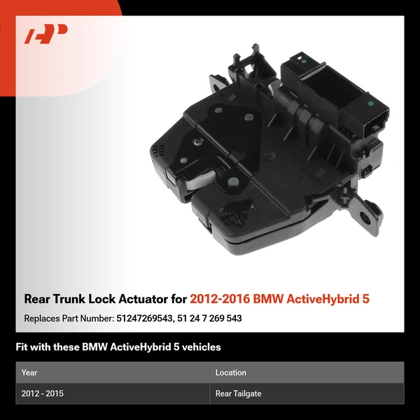 Rear Trunk Lock Actuator for 2012-2016 BMW ActiveHybrid 5
