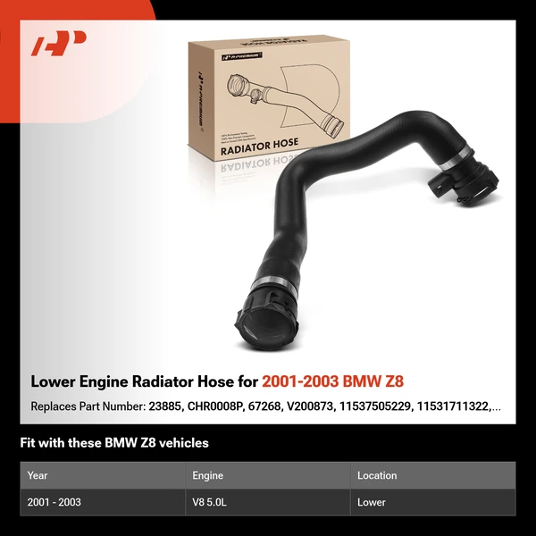 Lower Engine Radiator Hose for 2001-2003 BMW Z8