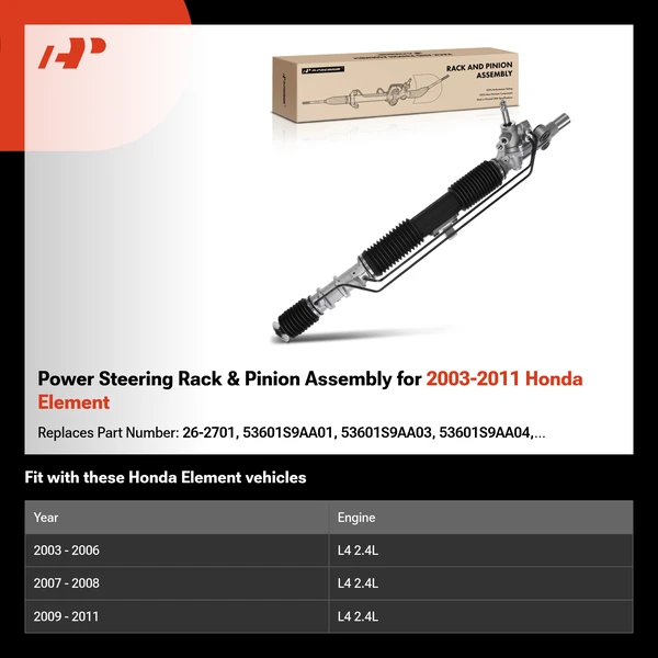 Power Steering Rack & Pinion Assembly for 2003-2011 Honda Element