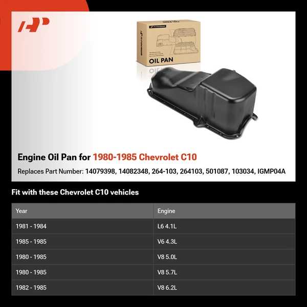 Engine Oil Pan for 1980-1985 Chevrolet C10