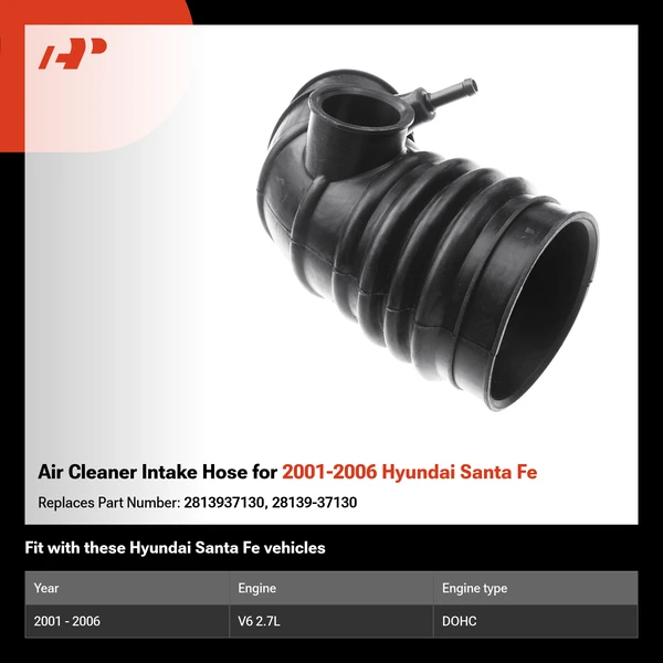 Air Cleaner Intake Hose for 2001-2006 Hyundai Santa Fe