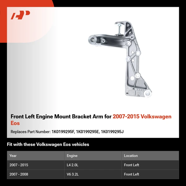 Front Left Engine Mount Bracket Arm for 2007-2015 Volkswagen Eos