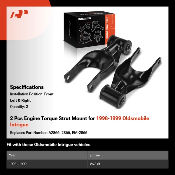 2 Pcs Engine Torque Strut Mount for 1998-1999 Oldsmobile Intrigue