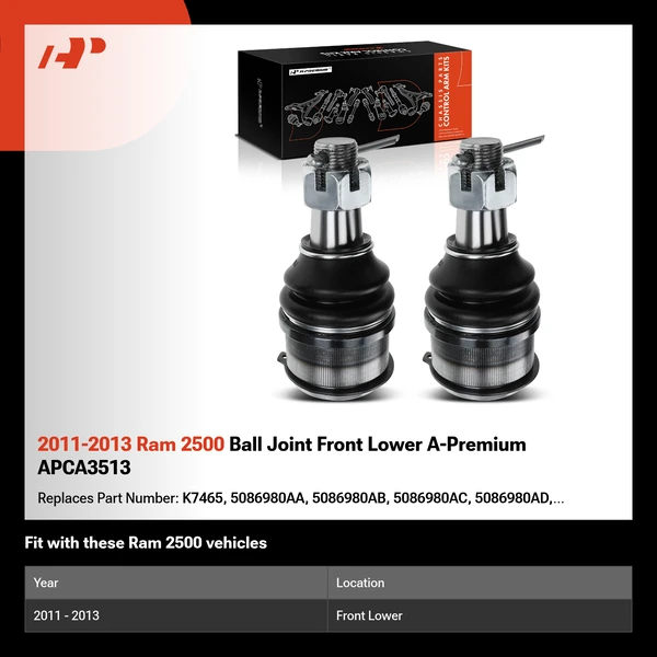 2011-2013 Ram 2500 Ball Joint Front Lower A-Premium APCA3513