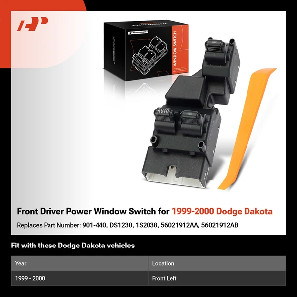 Front Driver Power Window Switch for 1999-2000 Dodge Dakota
