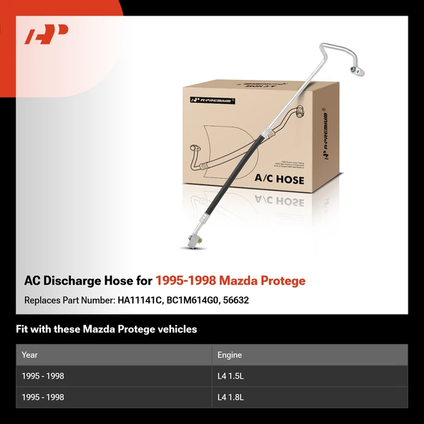 AC Discharge Hose for 1995-1998 Mazda Protege