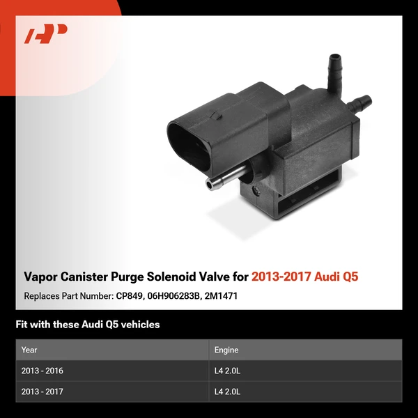 Vapor Canister Purge Solenoid Valve for 2013-2017 Audi Q5