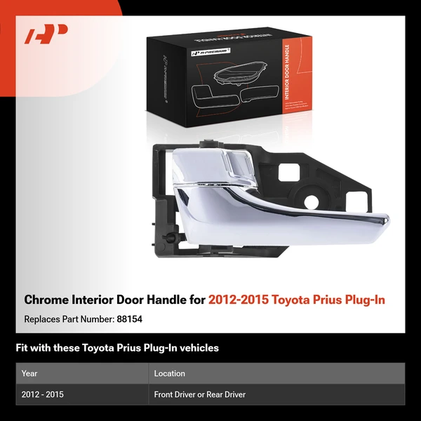 Chrome Interior Door Handle for 2012-2015 Toyota Prius Plug-In