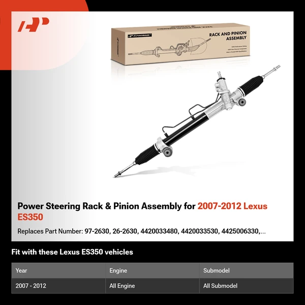 Power Steering Rack & Pinion Assembly for 2007-2012 Lexus ES350