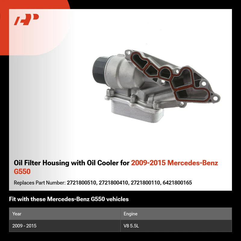 Oil Filter Housing with Oil Cooler for 2009-2015 Mercedes-Benz G550