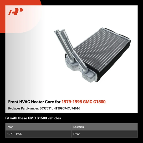 Front HVAC Heater Core for 1979-1995 GMC G1500