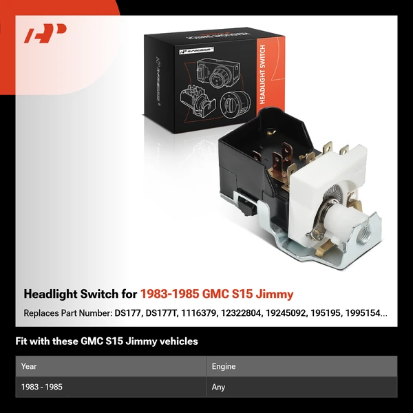 Headlight Switch for 1983-1985 GMC S15 Jimmy