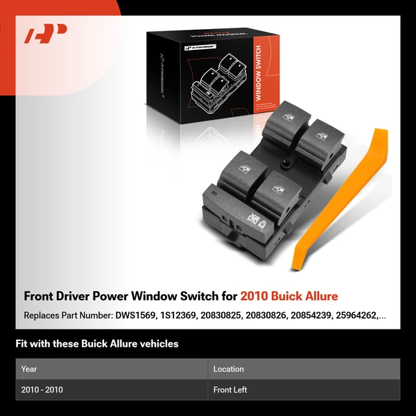 Front Driver Power Window Switch for 2010 Buick Allure