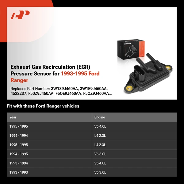 Exhaust Gas Recirculation (EGR) Pressure Sensor for 1993-1995 Ford Ranger