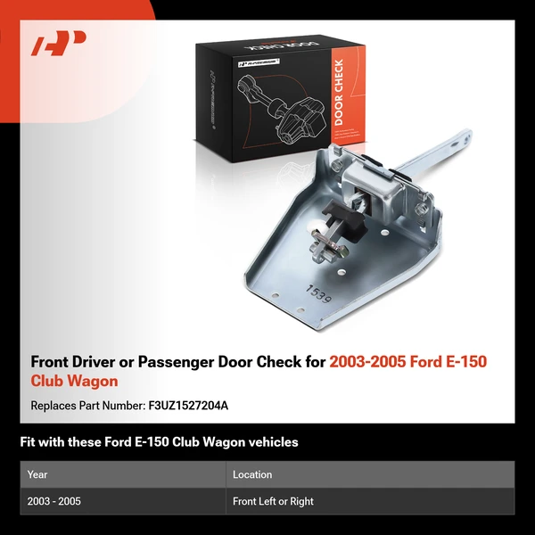 Front Driver or Passenger Door Check for 2003-2005 Ford E-150 Club Wagon
