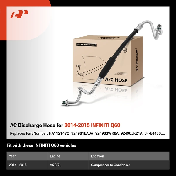 AC Discharge Hose for 2014-2015 INFINITI Q60