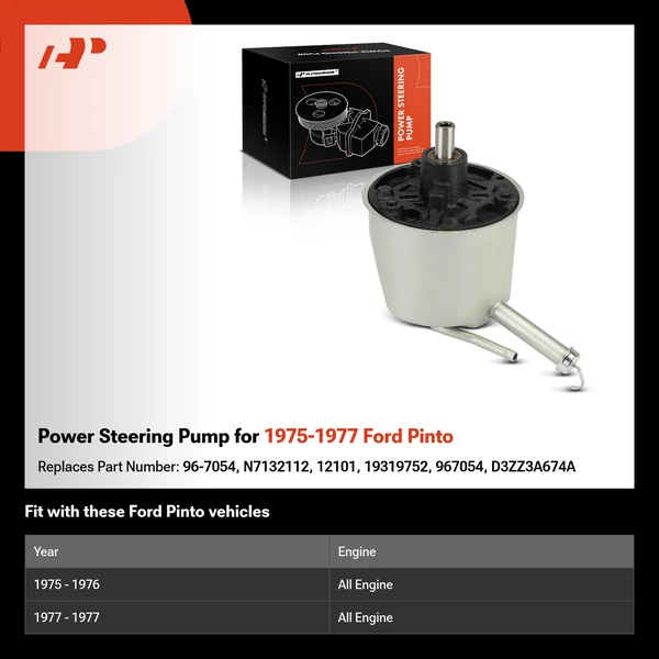 Power Steering Pump for 1975-1977 Ford Pinto