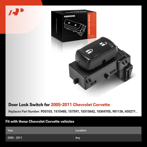 Door Lock Switch for 2005-2011 Chevrolet Corvette