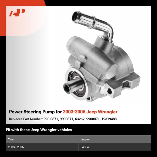 Power Steering Pump for 2003-2006 Jeep Wrangler